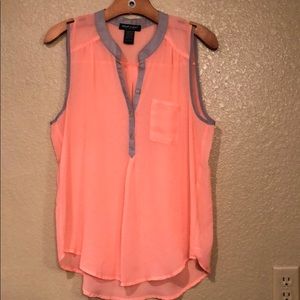 Orange and gray sheer tank
